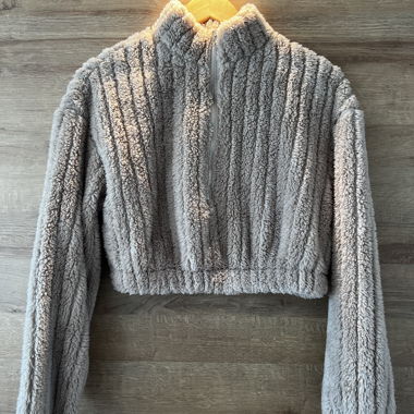 Beige/Brown Teddy Fleece Pullover