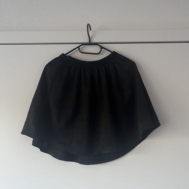Black Mini Skirt with Elastic Waist