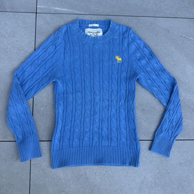 Maglione Abercrombie blu in maglia MUSCLE