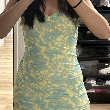 Neckholder Mini Dress with Floral Pattern