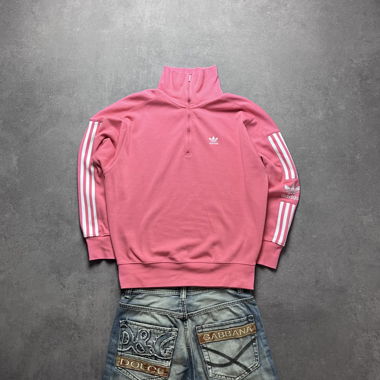 Adidas Firebird Track Jacket 1/4 Zip Pink S