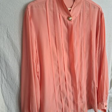 Vintage peach silk blouse 80's