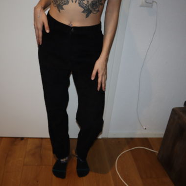 Schwarze Chiffon Hose