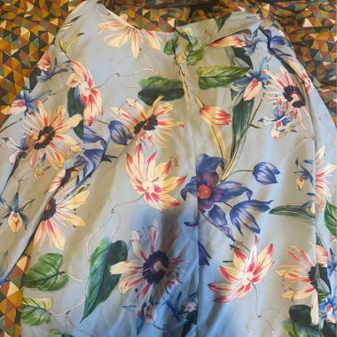 Gonna midi floreale azzurro chiaro