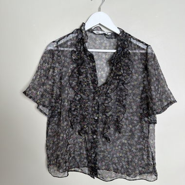Blusa Zara floreale trasparente