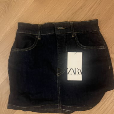 Dark blue denim skirt