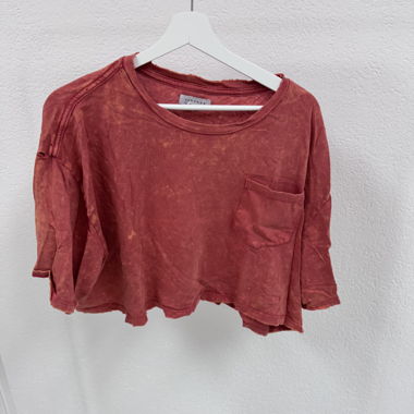 locker geschnittenes, kurzärmliges Crop-Top
