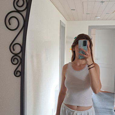 Weiss/Rosa Top