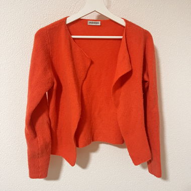 Orange Kaschmir-Strickjacke (100%)