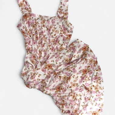Robe midi à lacets en dentelle florale