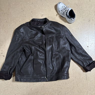 Giacca in pelle marrone
