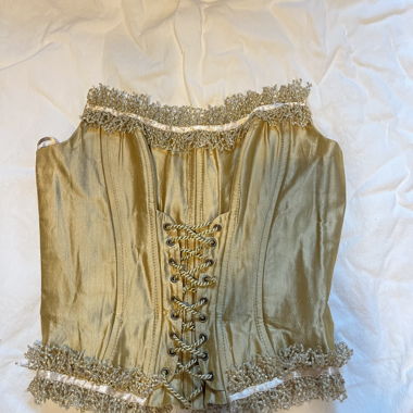 vintage corset top, gold