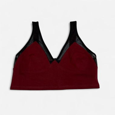 Bordeauxschwarzes Bralette-Top