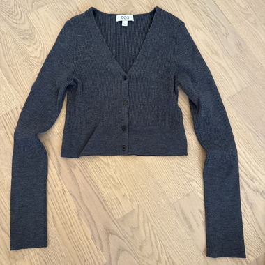 COS Knit Cardigan in Dark Grey