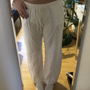 pantalone di lino bianco