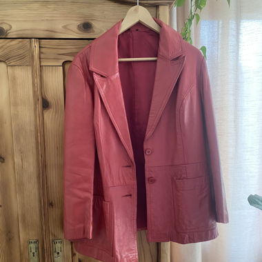 Blazer en Cuir Rouge