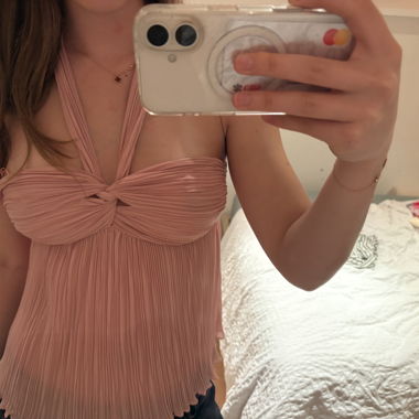 Haut rose à bretelles halter