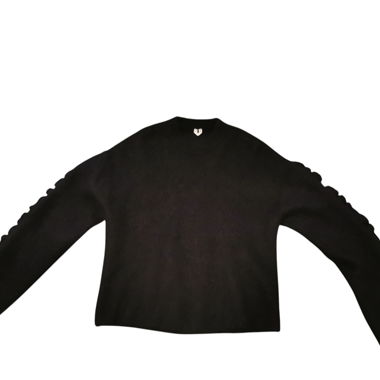 Maglione nero in mohair con maniche arricciate ARKET