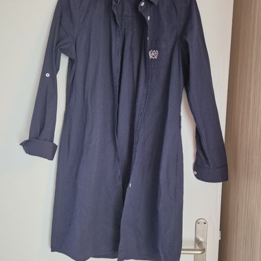 Blouse longue bleue