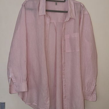 Pink Linen-Blend Shirt