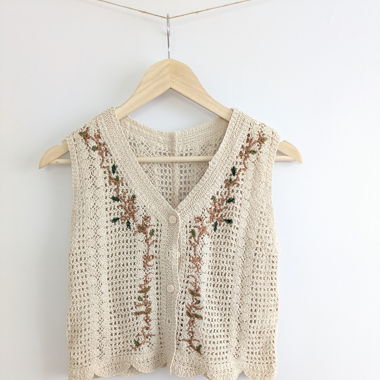Boho mit Stickerei  Weste XS 