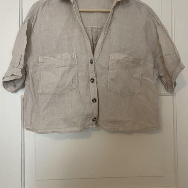 Zara Leinenbluse beige