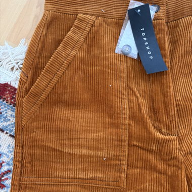 Pantaloni Topshop in velluto a coste color ruggine