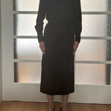 Robe chemisier noire de Knowledge Cotton Apparel