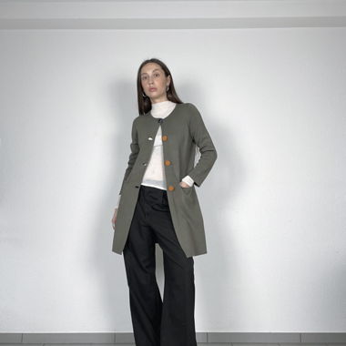 Maliparmi knitted jersey khaki cardigan
