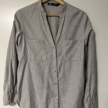 Zara Hemdbluse grau