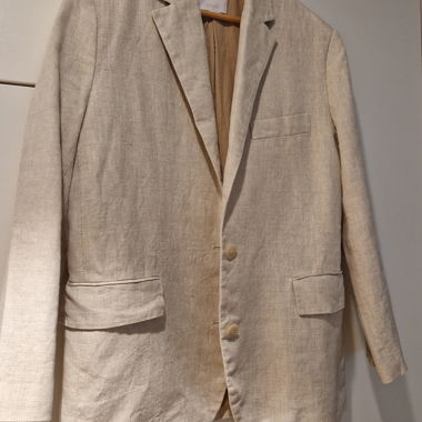 Beige Linen Blazer MNG