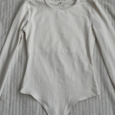 Body blanc à manches longues XS