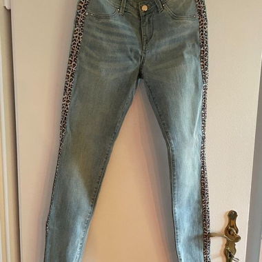 GAUDI Jeans con piping leopardato glitterato