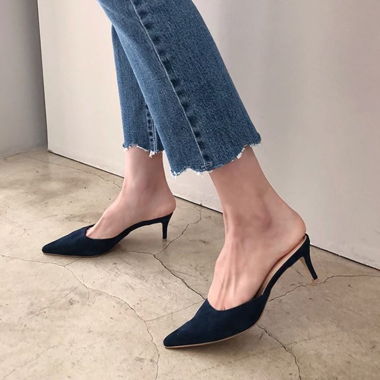Damen High Heel Pantolette in Blau