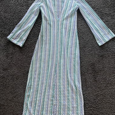 Strandkleid Missoni Style, Boho,türkis/blau, Gr. M