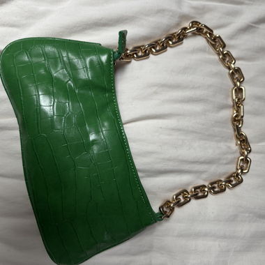 Borsa a mano in pelle Zara in Poison Green