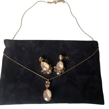 Gold-Rosa Schmuckset (Ohrringe & Halskette)