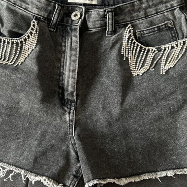 Women’s Denim Shorts with Rhinestones
