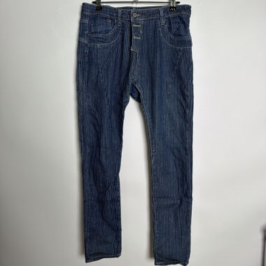 Pantalon en denim à fines rayures
