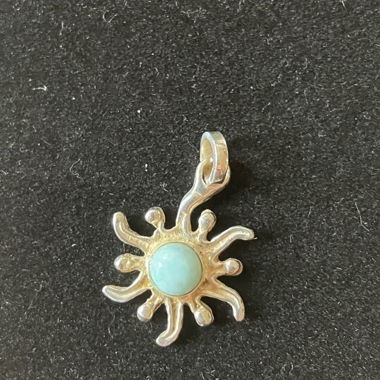 Charm argent et pierre turquoise 