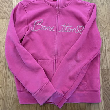 Pink Benetton Zip Hoodie