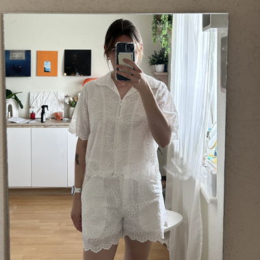 Ensemble broderie blanc 