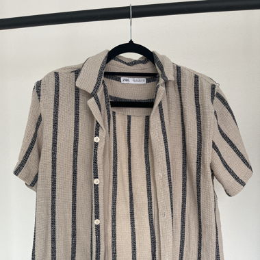 Zara Shirt beige & blue