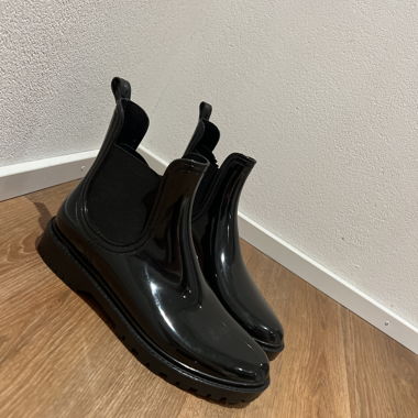 Black Patent Chelsea Boots
