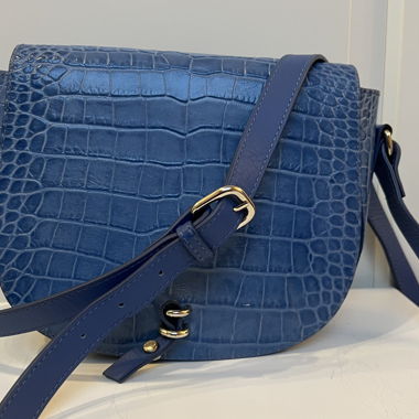 Borsa a tracolla blu Massimo Dutti