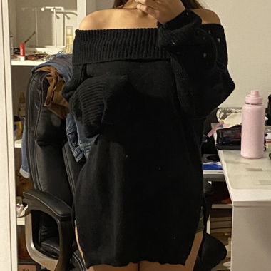 Oversized off shoulder sweater