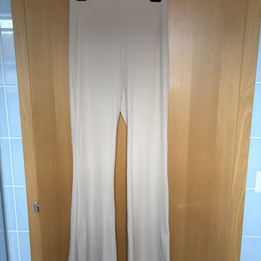 Light Beige High-Waist Trousers