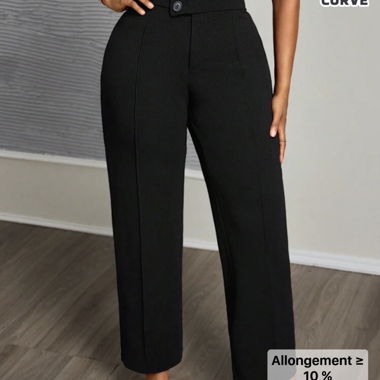 Pantalone nero elegante, ampio taglio dritto