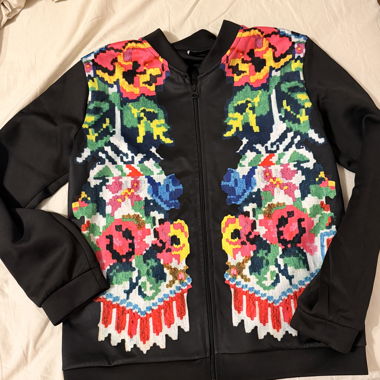 Giacca con zip LANA con stampa floreale