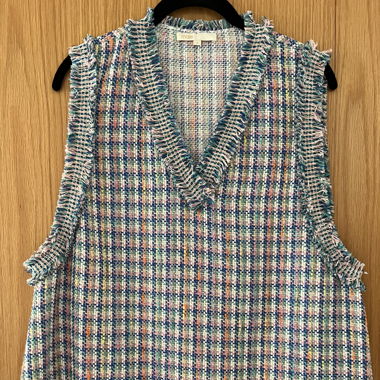 Maje Multicolor-Tweed-Top ohne Ärmel